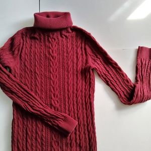 Lands End XS Womens Cable Knit Turtleneck
